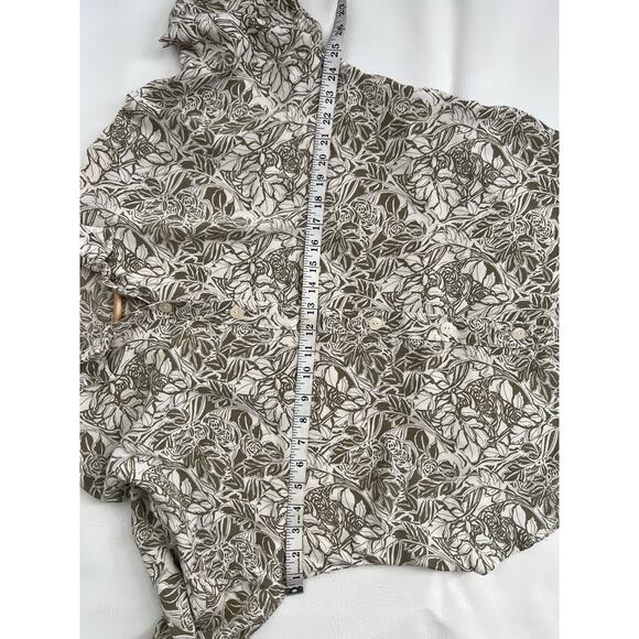 Ajaccio vintage button down shirt floral M-L neutral Novelty cottagecore - Picture 6 of 7